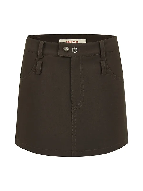 2Type Short Long I-Line High-Waist Skirt
