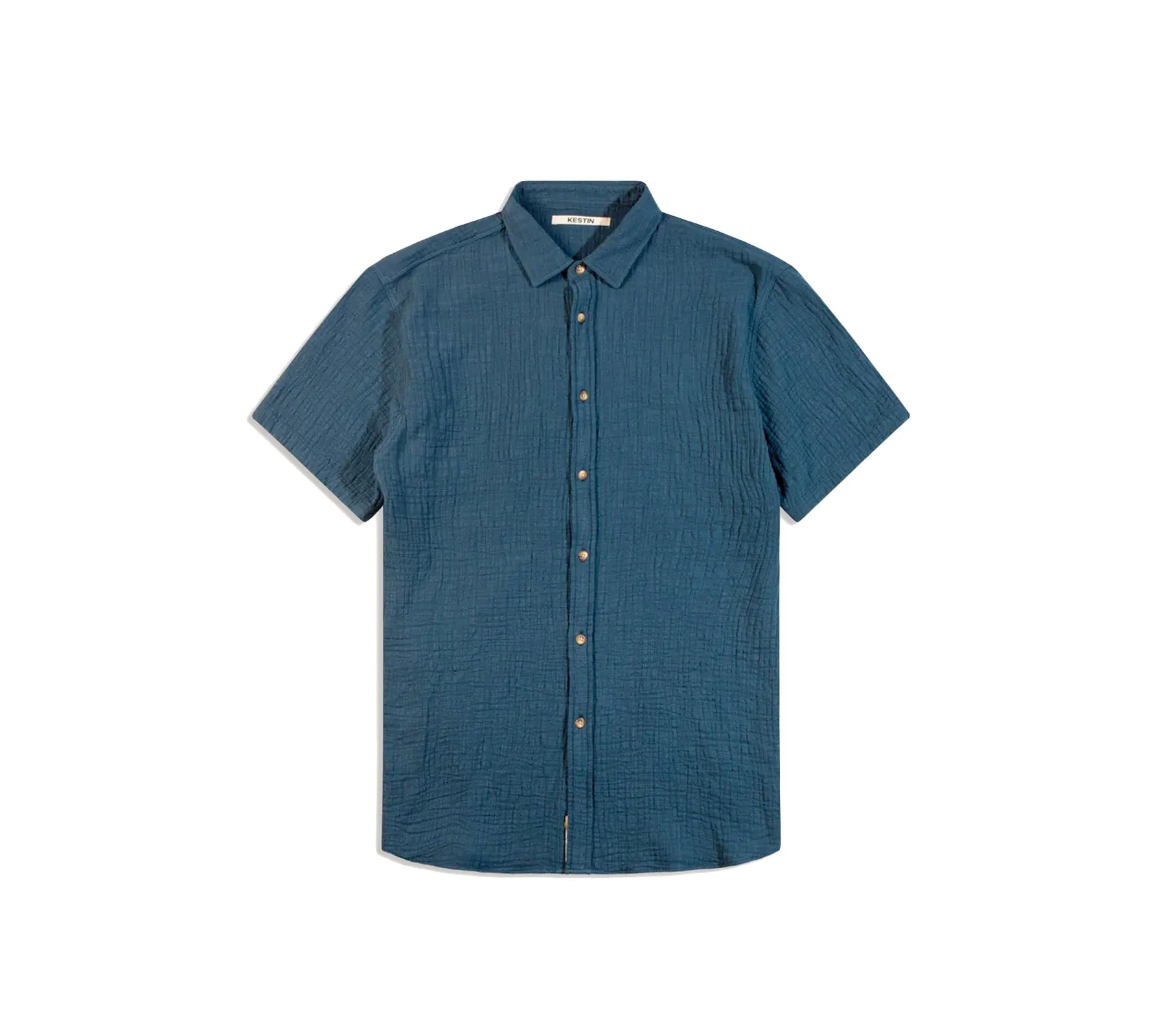 Aberlady Shirt | Navy Textured Cotton