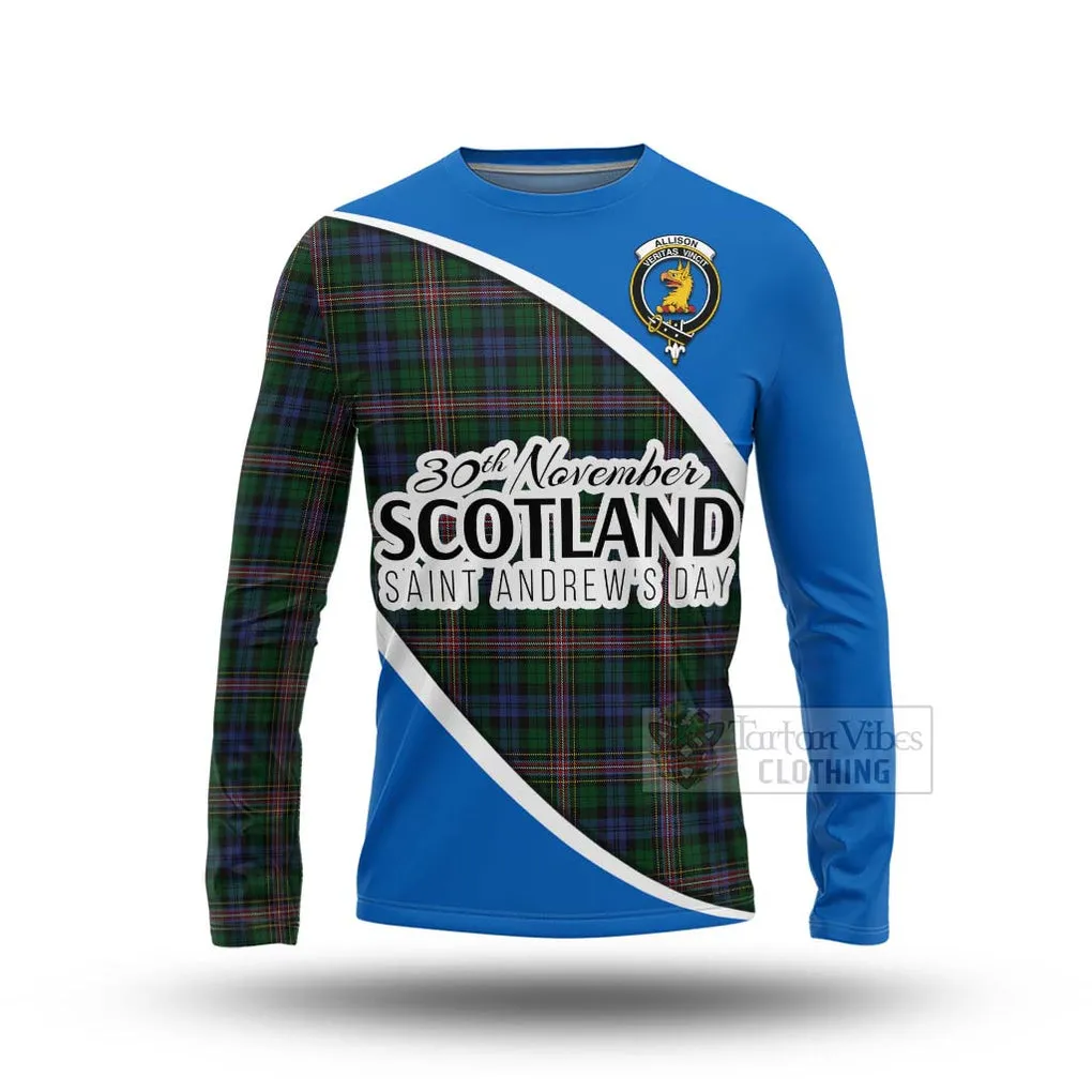 Allison Family Crest Tartan Long Sleeve T-Shirt Celebrate Saint Andrew's Day in Style