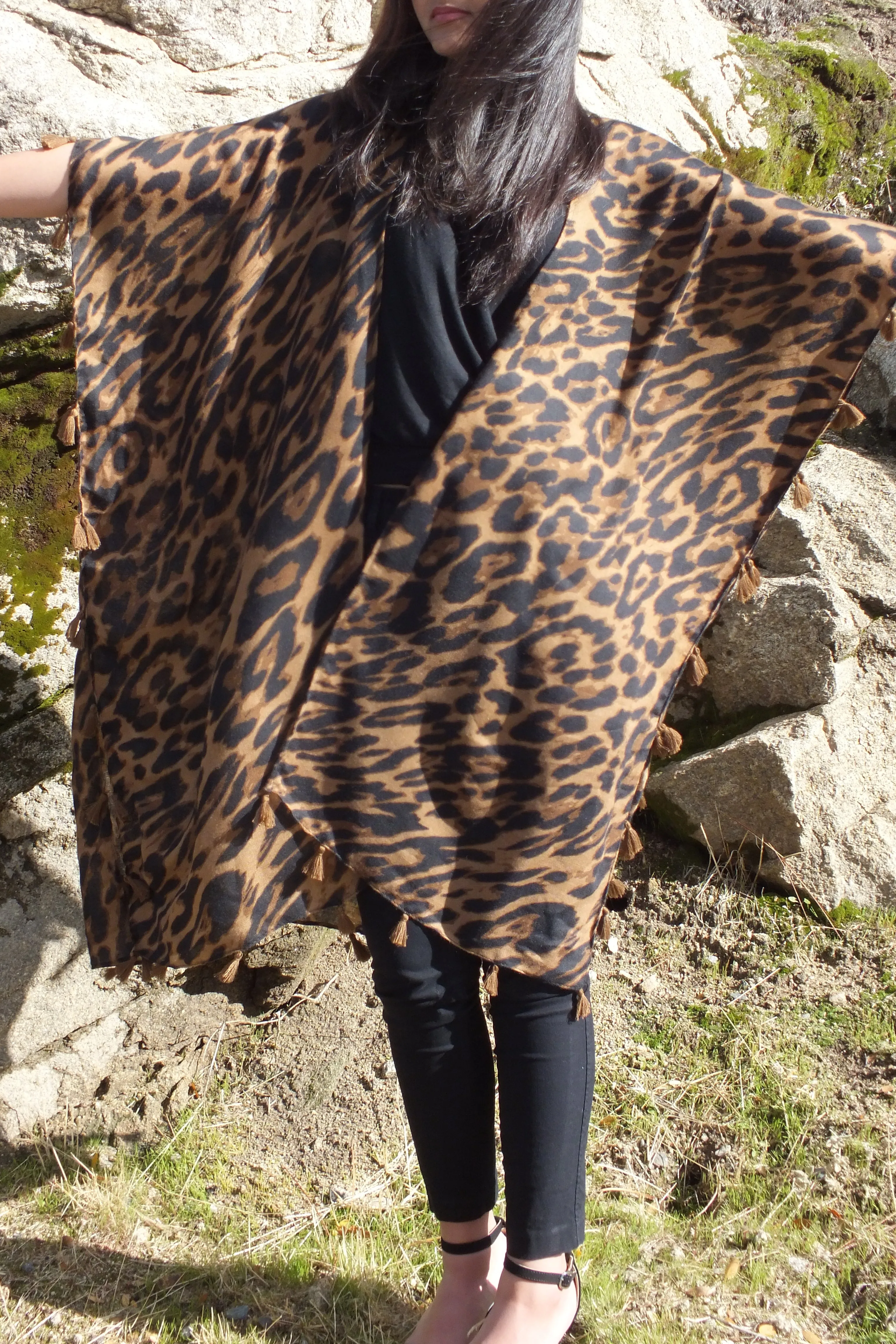 Animal Leopard Print Long Duster Kimono