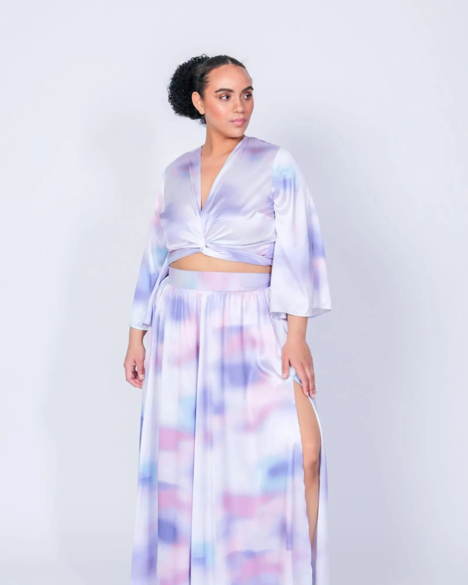 Ashford Simpson Maxi Swing Skirt | Blue Watercolor