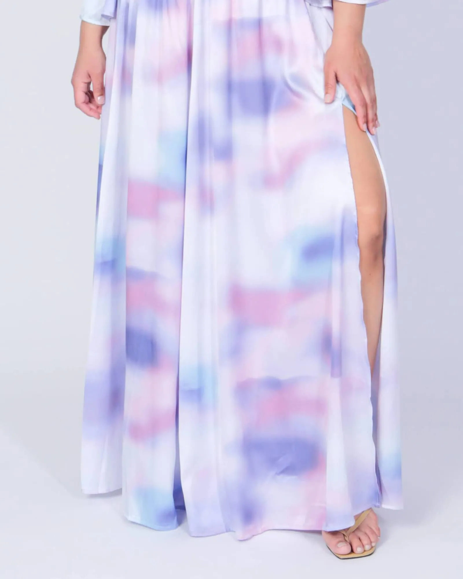 Ashford Simpson Maxi Swing Skirt | Blue Watercolor