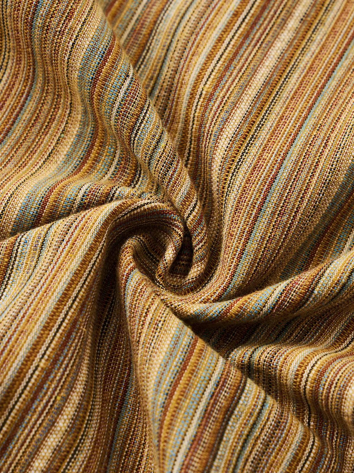 Autumn Earth Tones Cotton Stripe Shirt