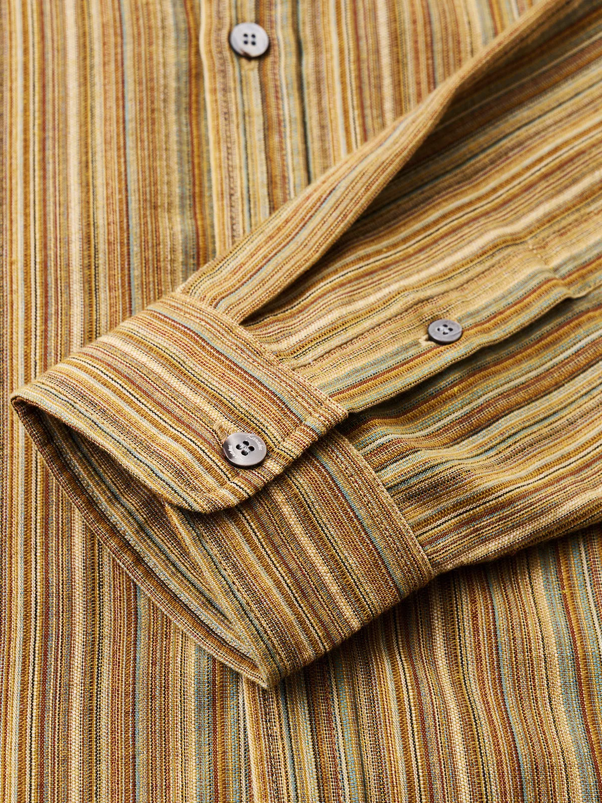 Autumn Earth Tones Cotton Stripe Shirt