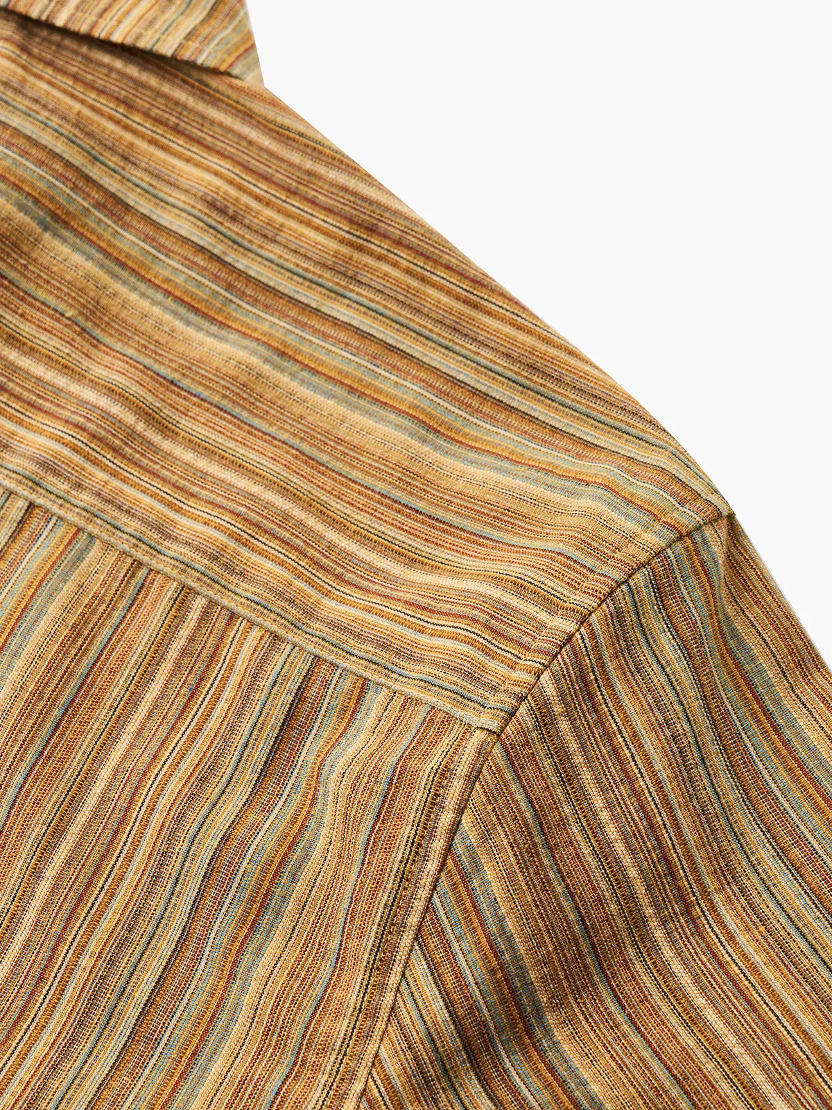 Autumn Earth Tones Cotton Stripe Shirt