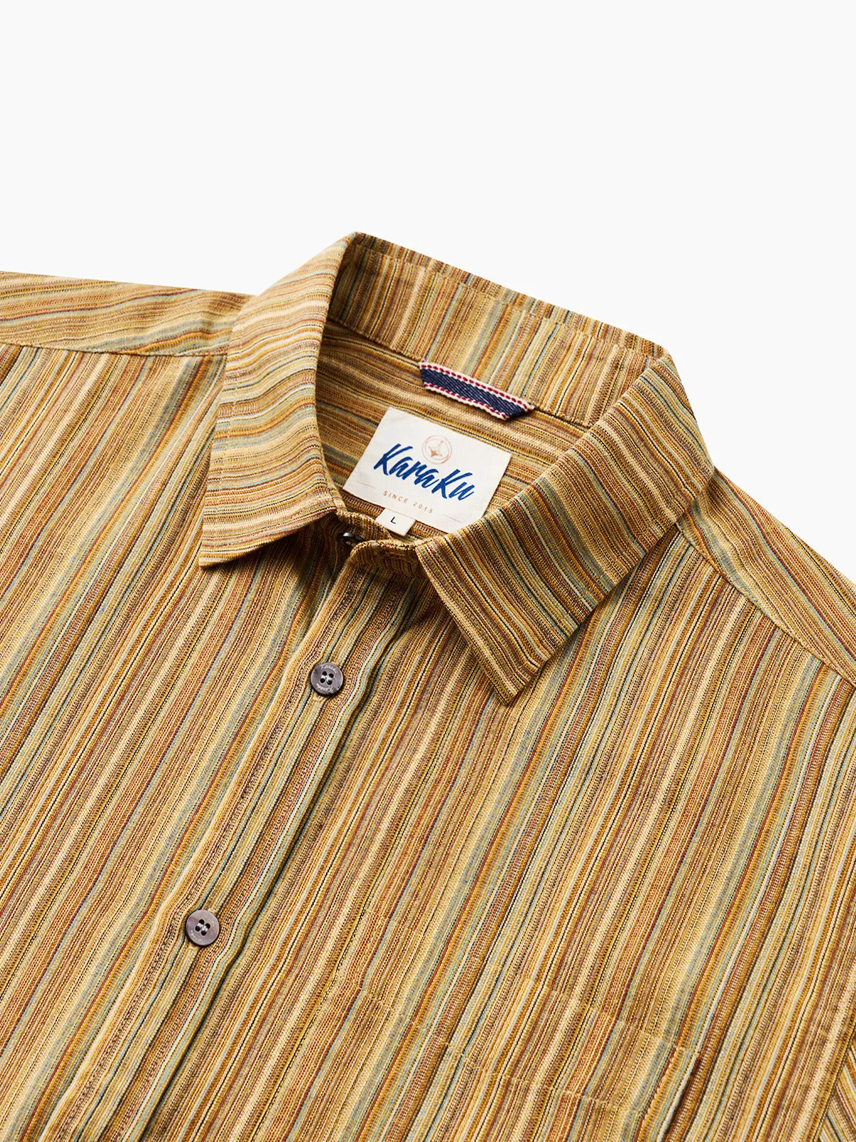 Autumn Earth Tones Cotton Stripe Shirt