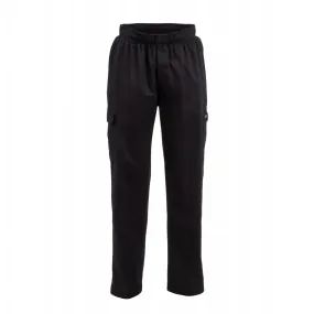 B222 Chef Works Unisex Classic Fit Cargo Chefs Trousers Black