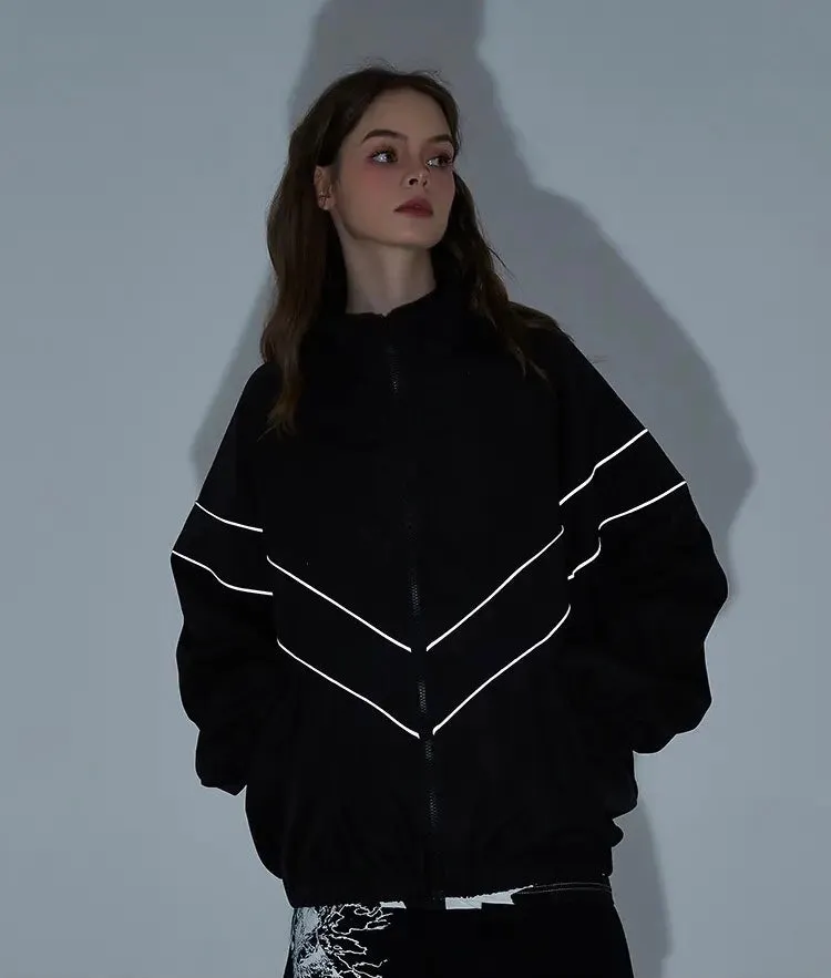 Basic Reflective Striped Jacket