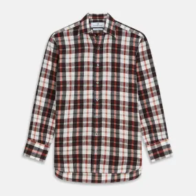 Black Multi-check Linen Blend Regular Fit Mayfair Shirt