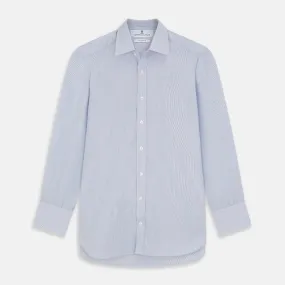 Blue and White Stripe Cotton Regular Fit Mayfair Shirt