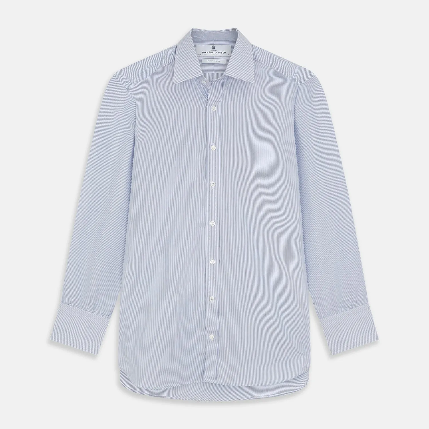 Blue and White Stripe Cotton Regular Fit Mayfair Shirt