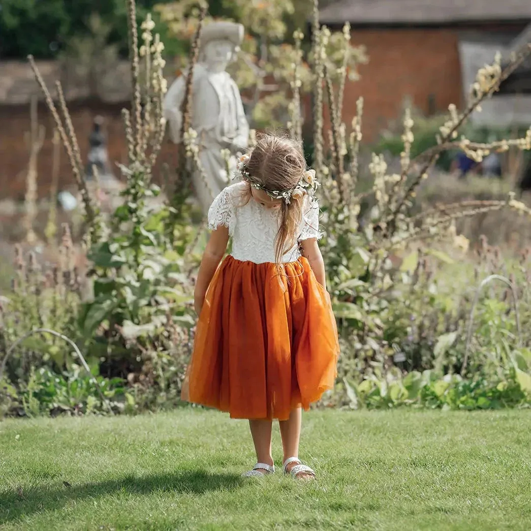 Bohemian Flutter Tea Dress - Burnt Orange