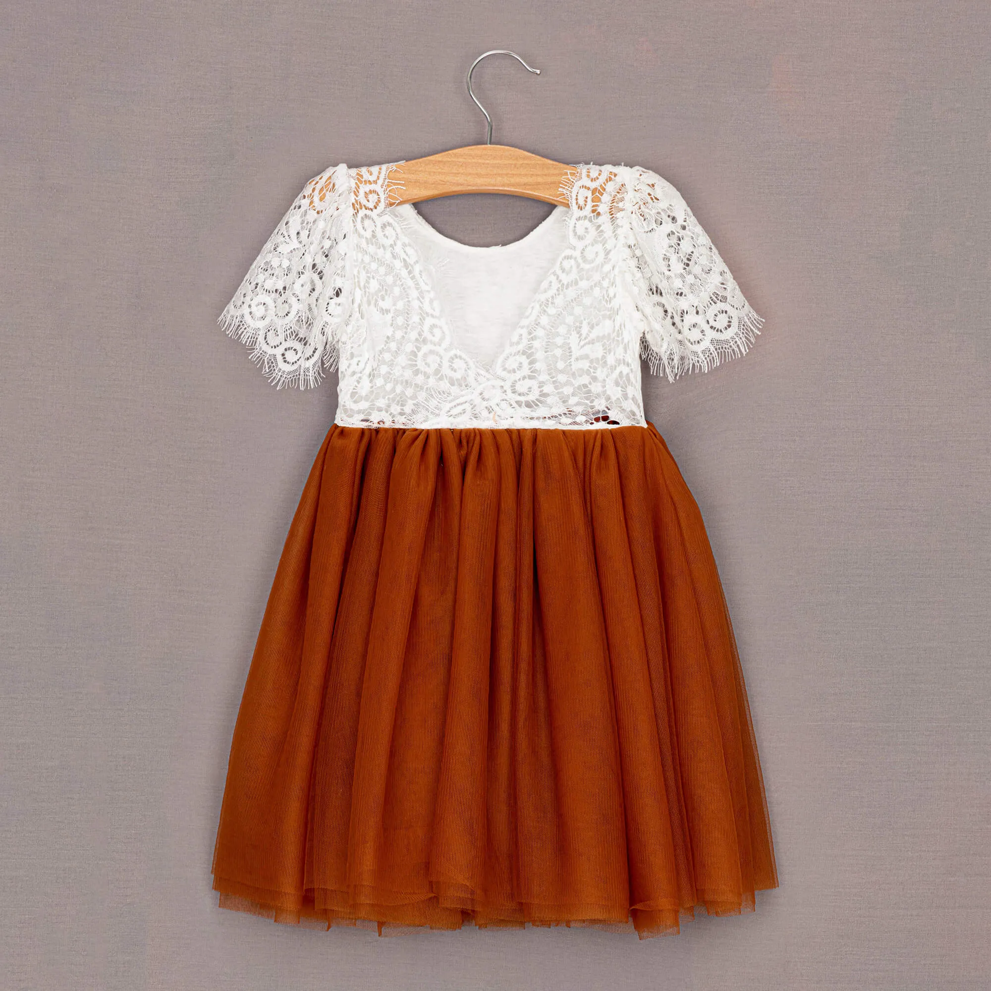 Bohemian Flutter Tea Dress - Burnt Orange