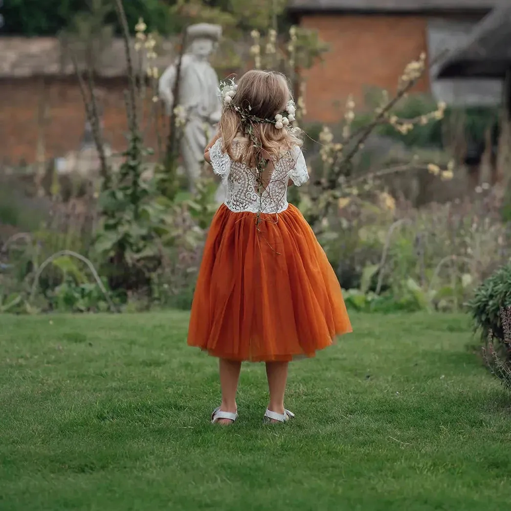 Bohemian Flutter Tea Dress - Burnt Orange