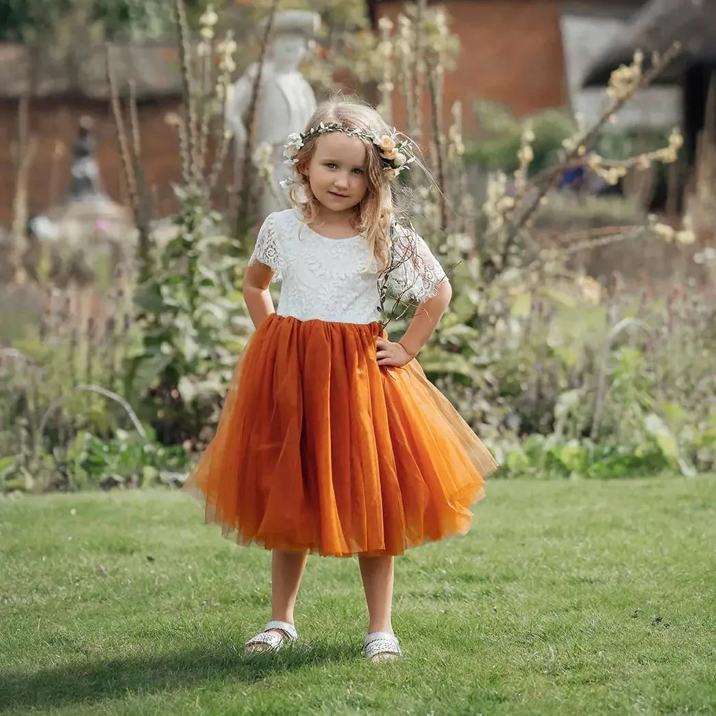 Bohemian Flutter Tea Dress - Burnt Orange