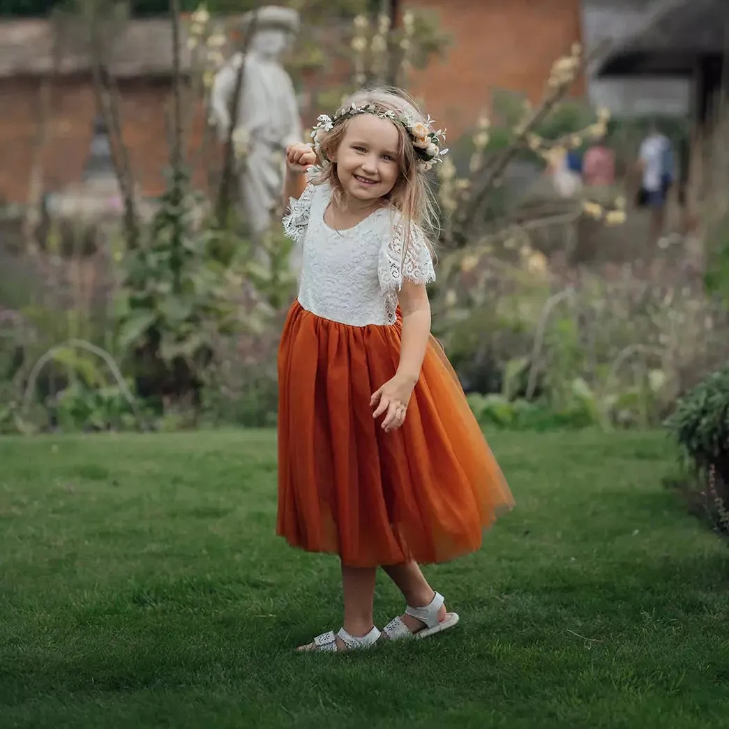 Bohemian Flutter Tea Dress - Burnt Orange