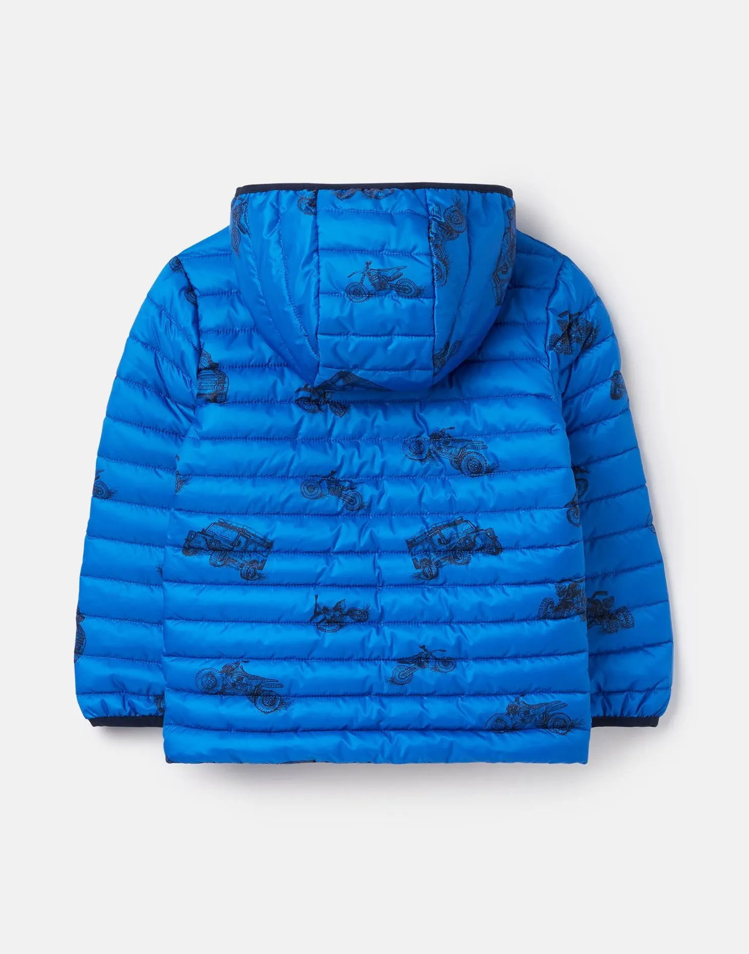 Boys Packable Jacket Blue Print Vehicles | Joules