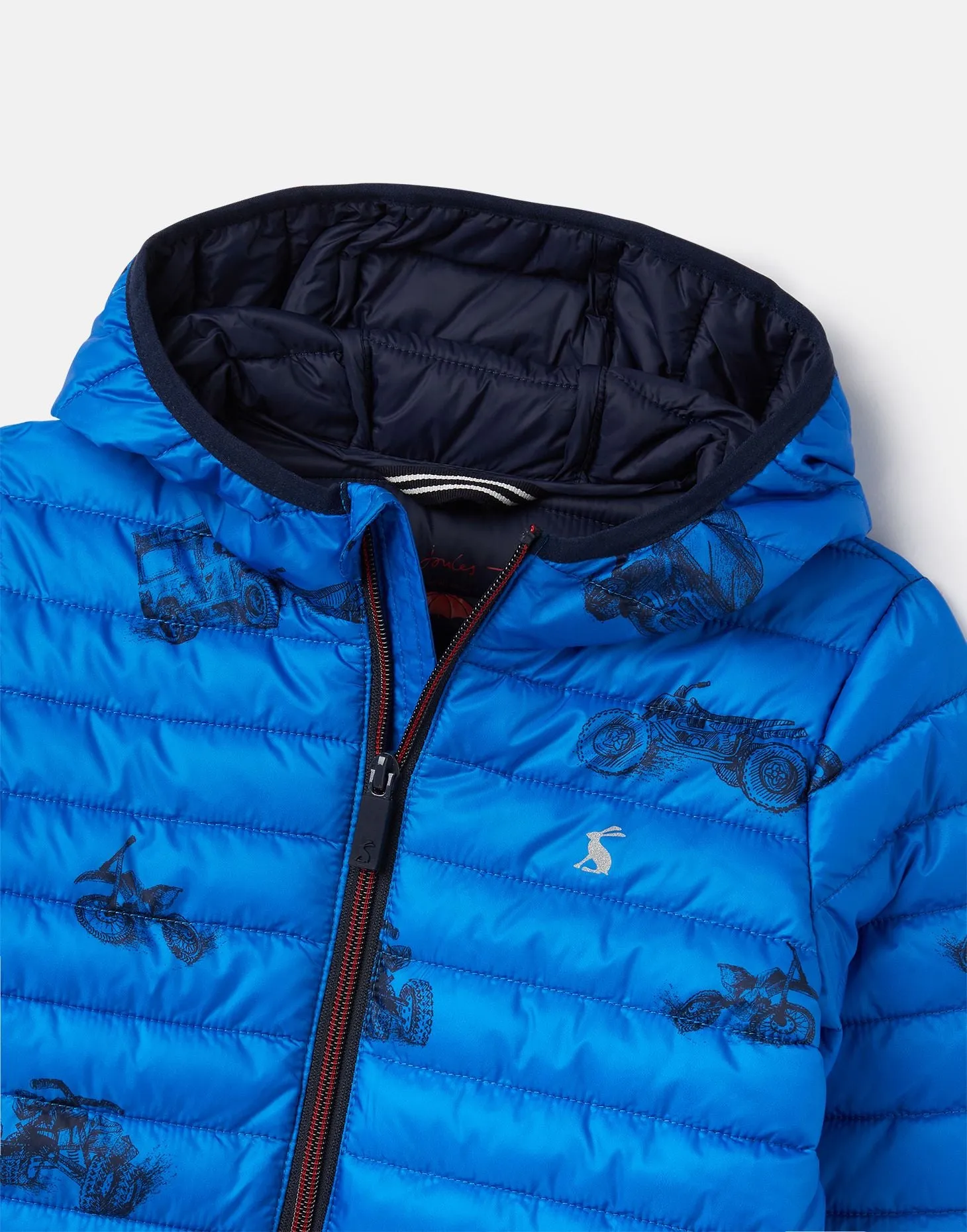 Boys Packable Jacket Blue Print Vehicles | Joules