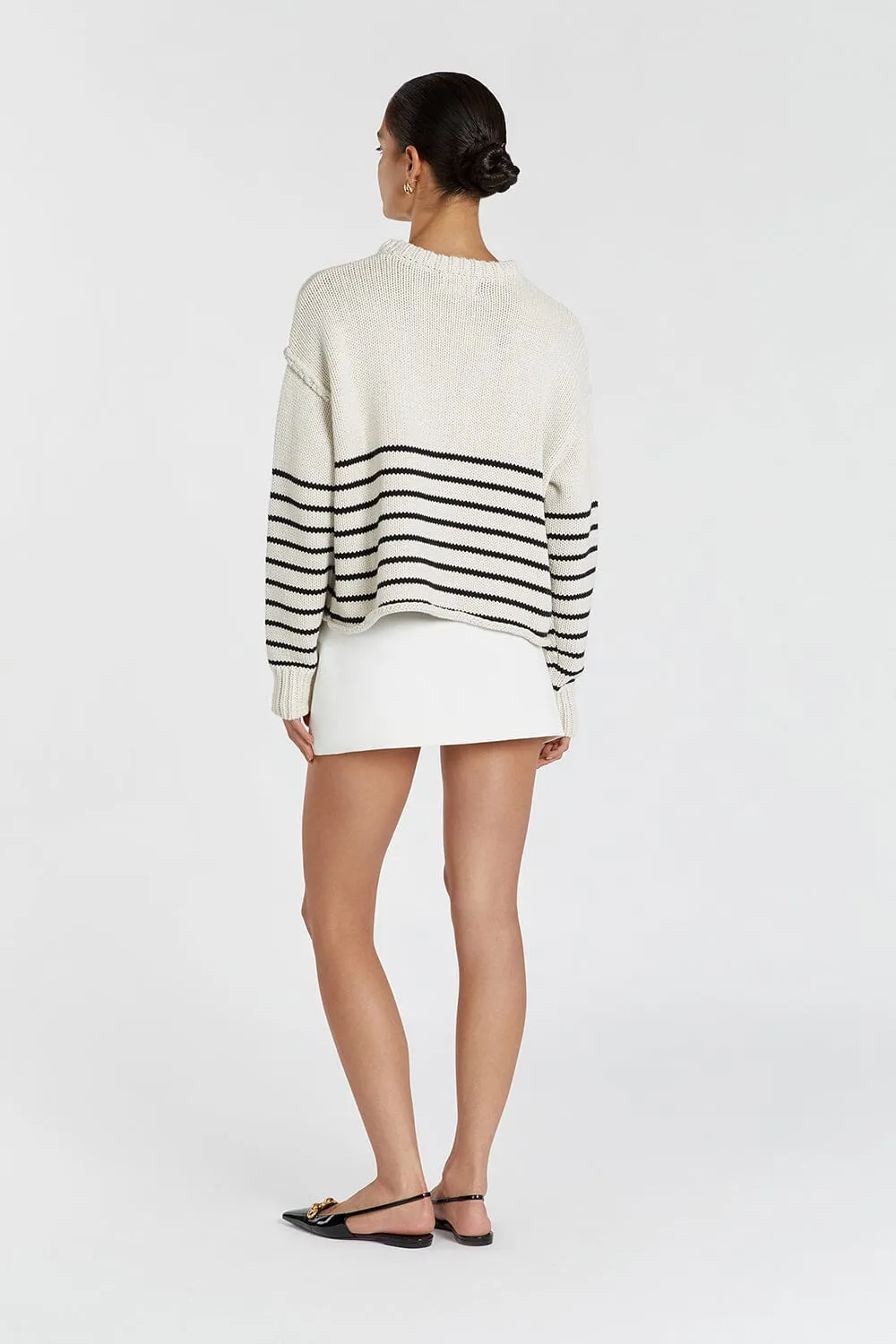 CAMILLE STONE STRIPE CROP JUMPER