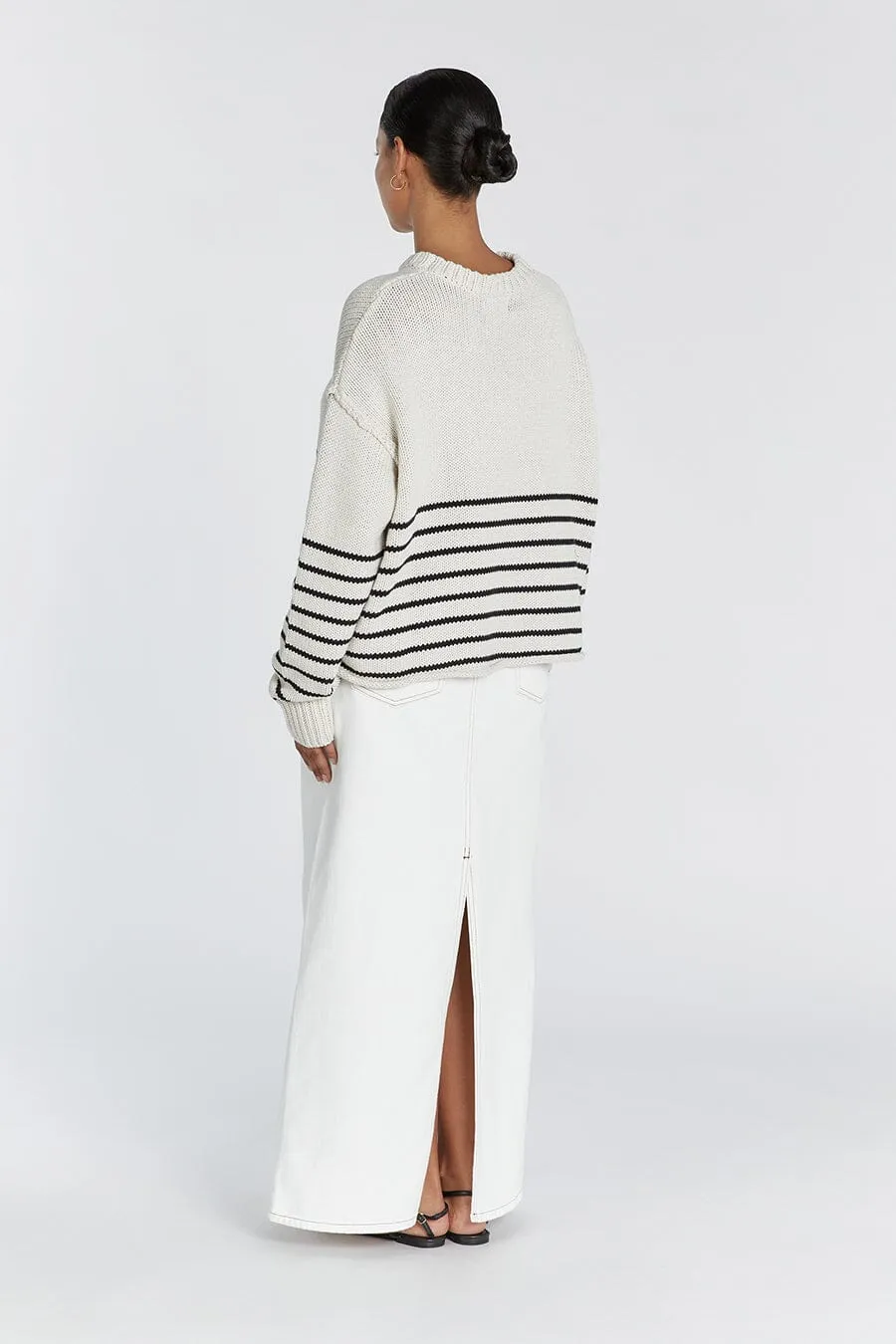 CAMILLE STONE STRIPE CROP JUMPER