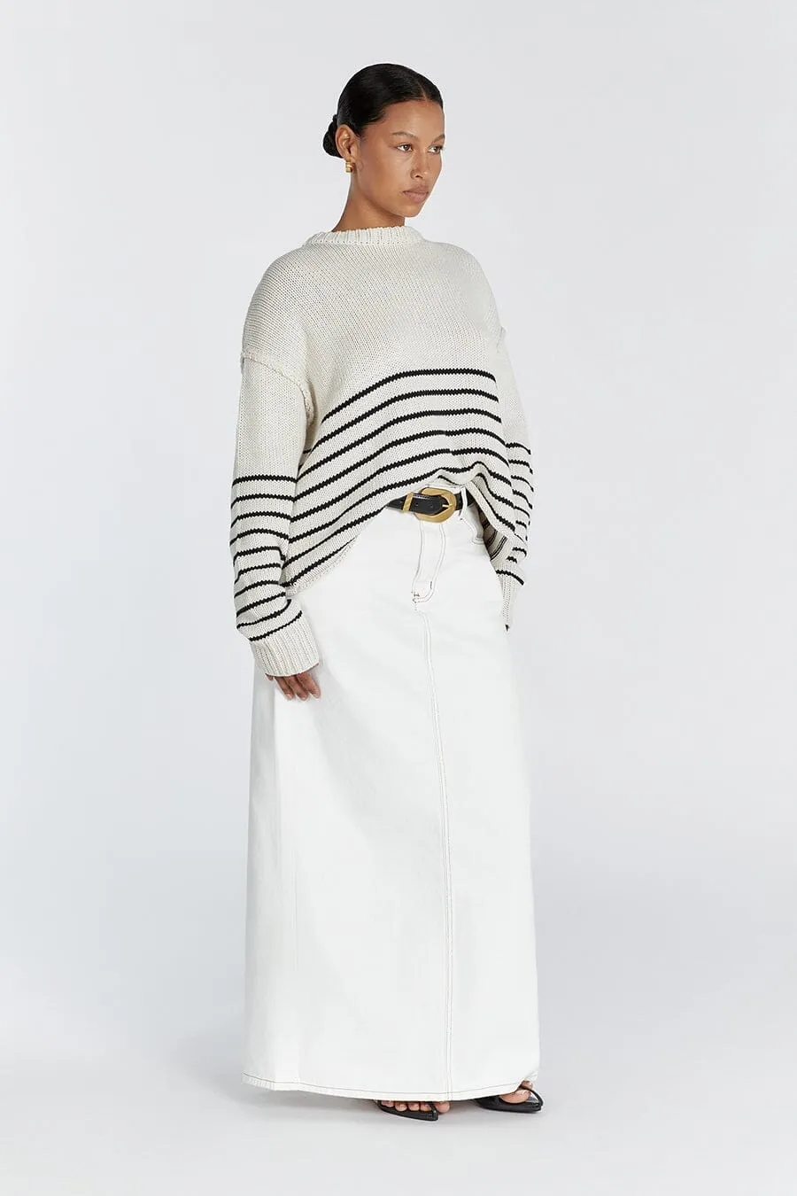 CAMILLE STONE STRIPE CROP JUMPER