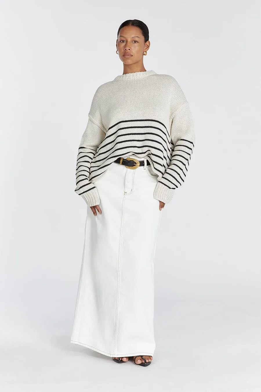 CAMILLE STONE STRIPE CROP JUMPER