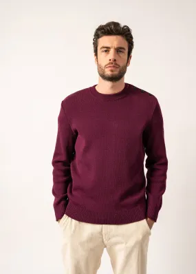 Cancale sailor jumper - regular fit, in pure new wool (PRUNE)