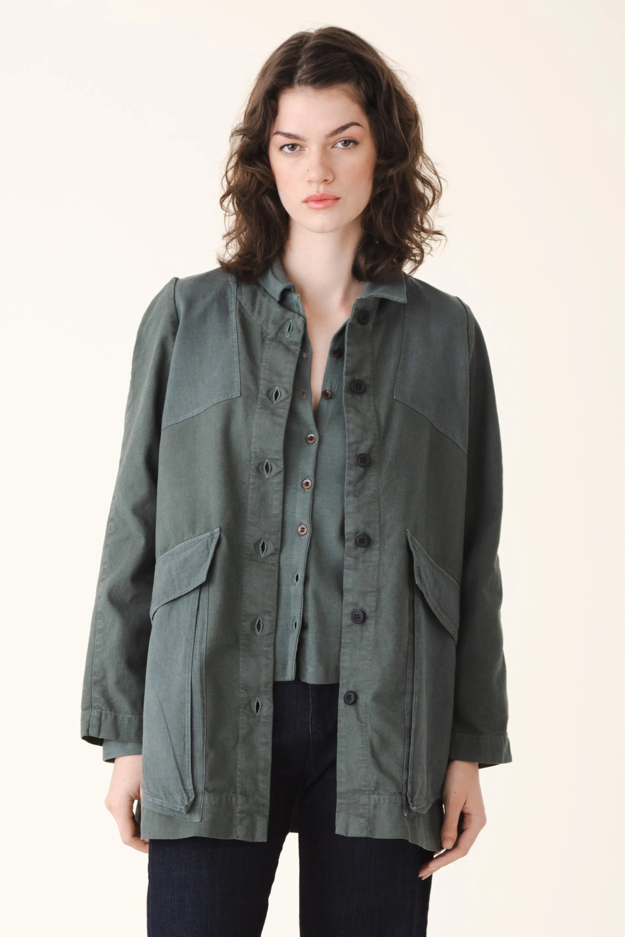 Canvas Touring Jacket in Cool Green