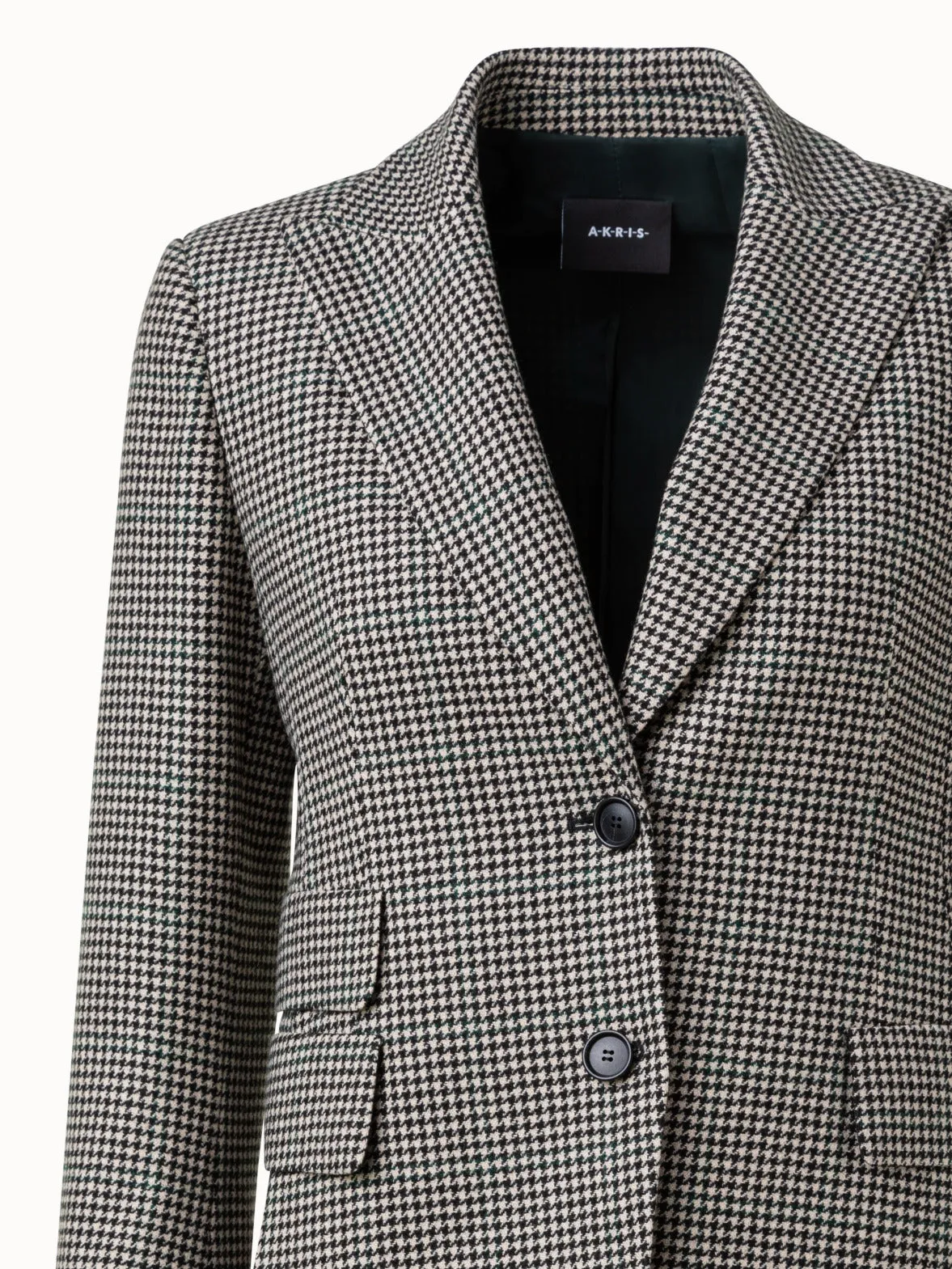 Cashmere Jacket with Small Houndstooth Pattern