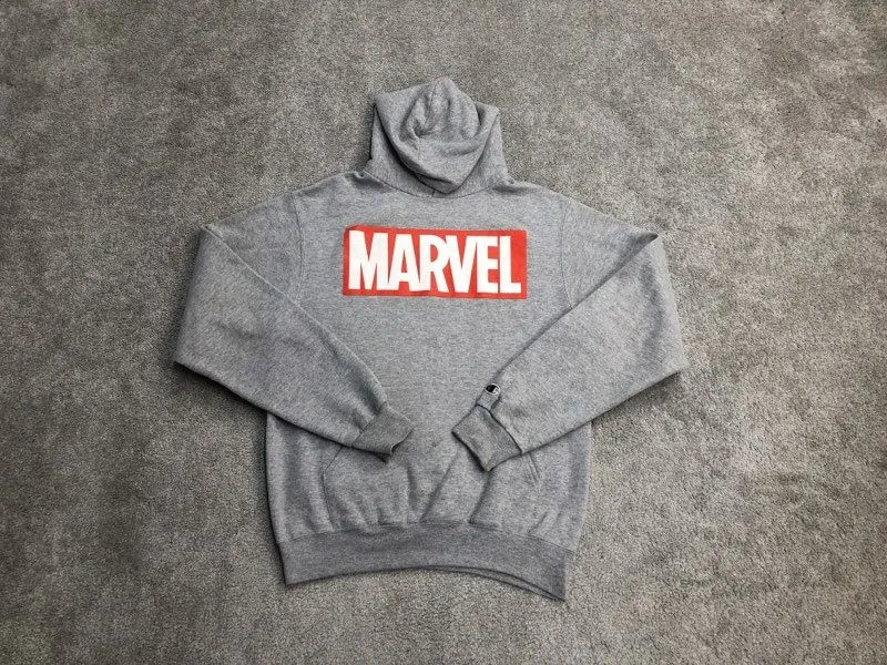 Champion Hoodies Mens Small Gray Marvel Pullover Sweater Long Sleeve Outdoor