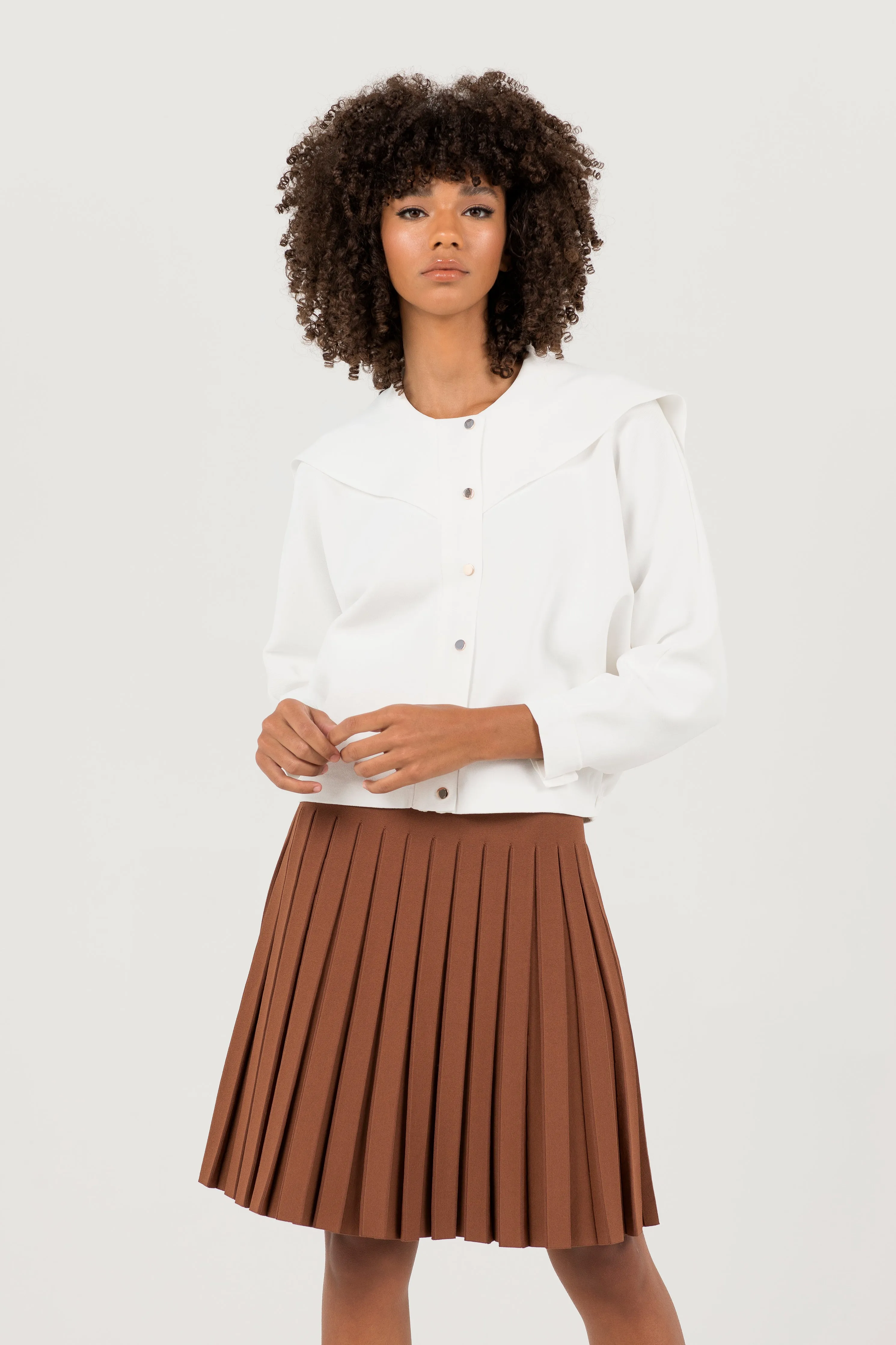 Charlotte Box Pleat Skirt