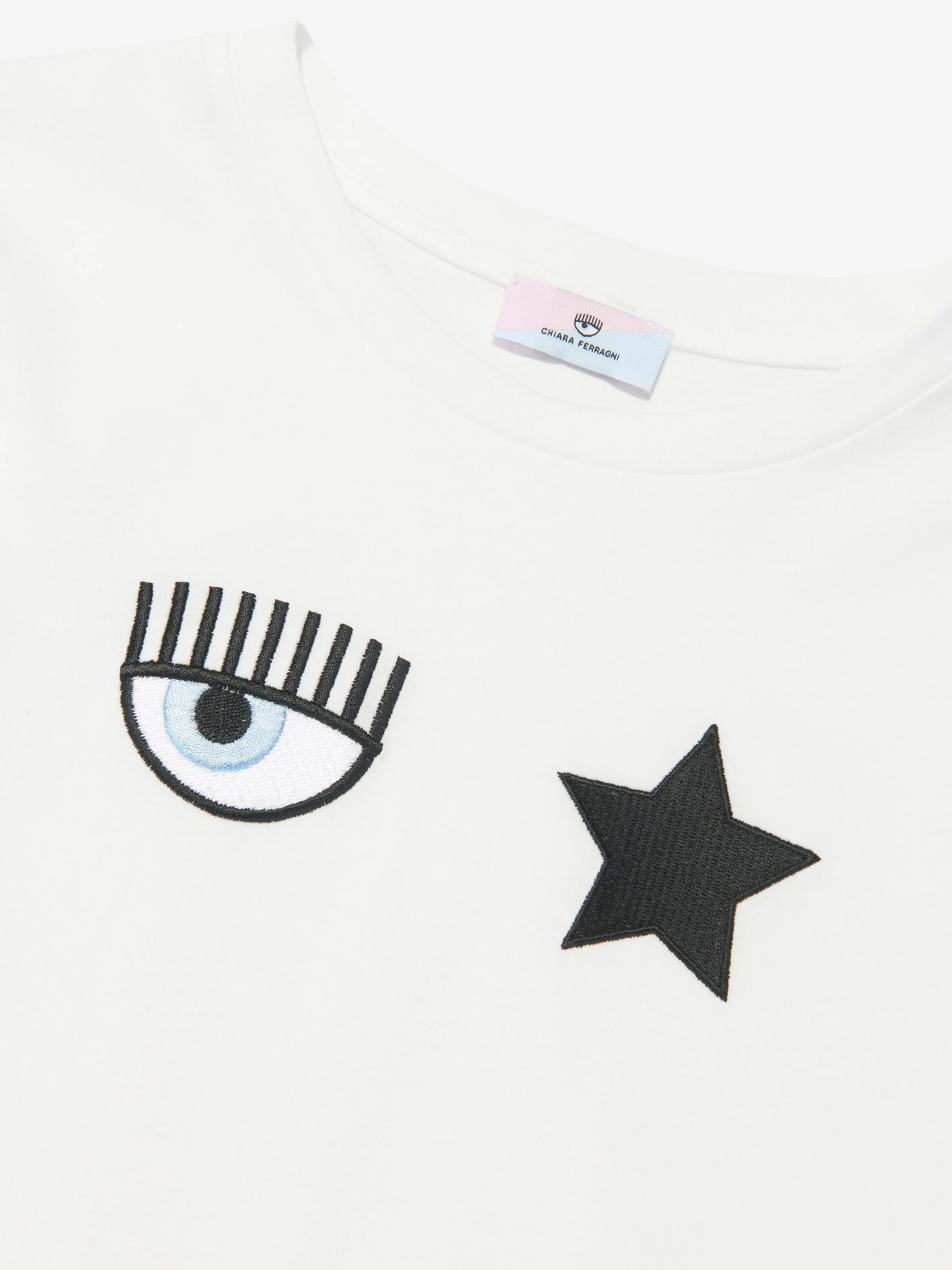 Chiara Ferragni Girls Long Sleeve T-Shirt in White