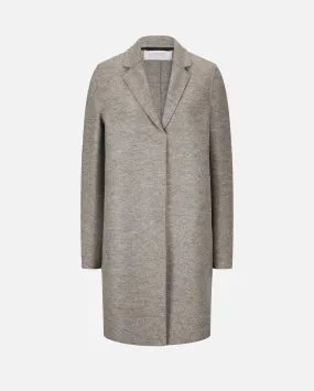 COCOON COAT PRESSED WOOL / STONE MELANGE