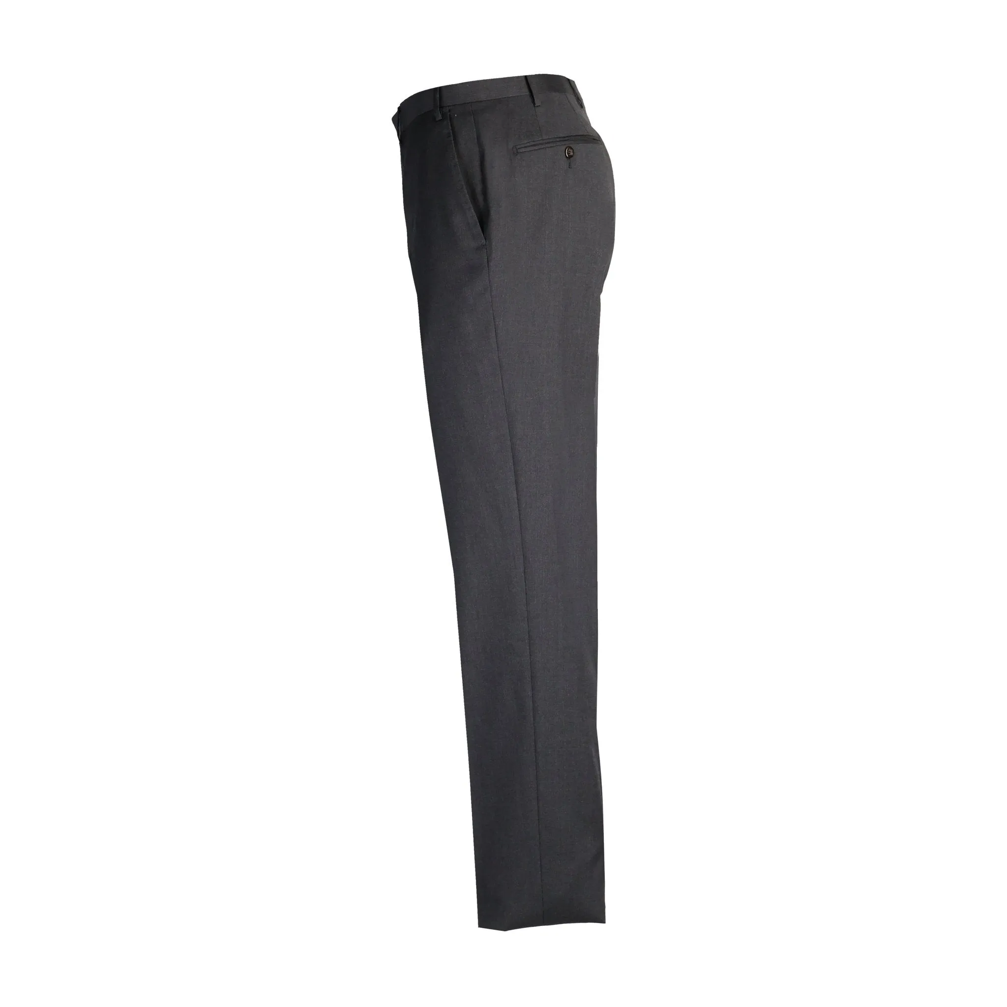 CORNELIANI Flat Front Trouser CHARCOAL REG