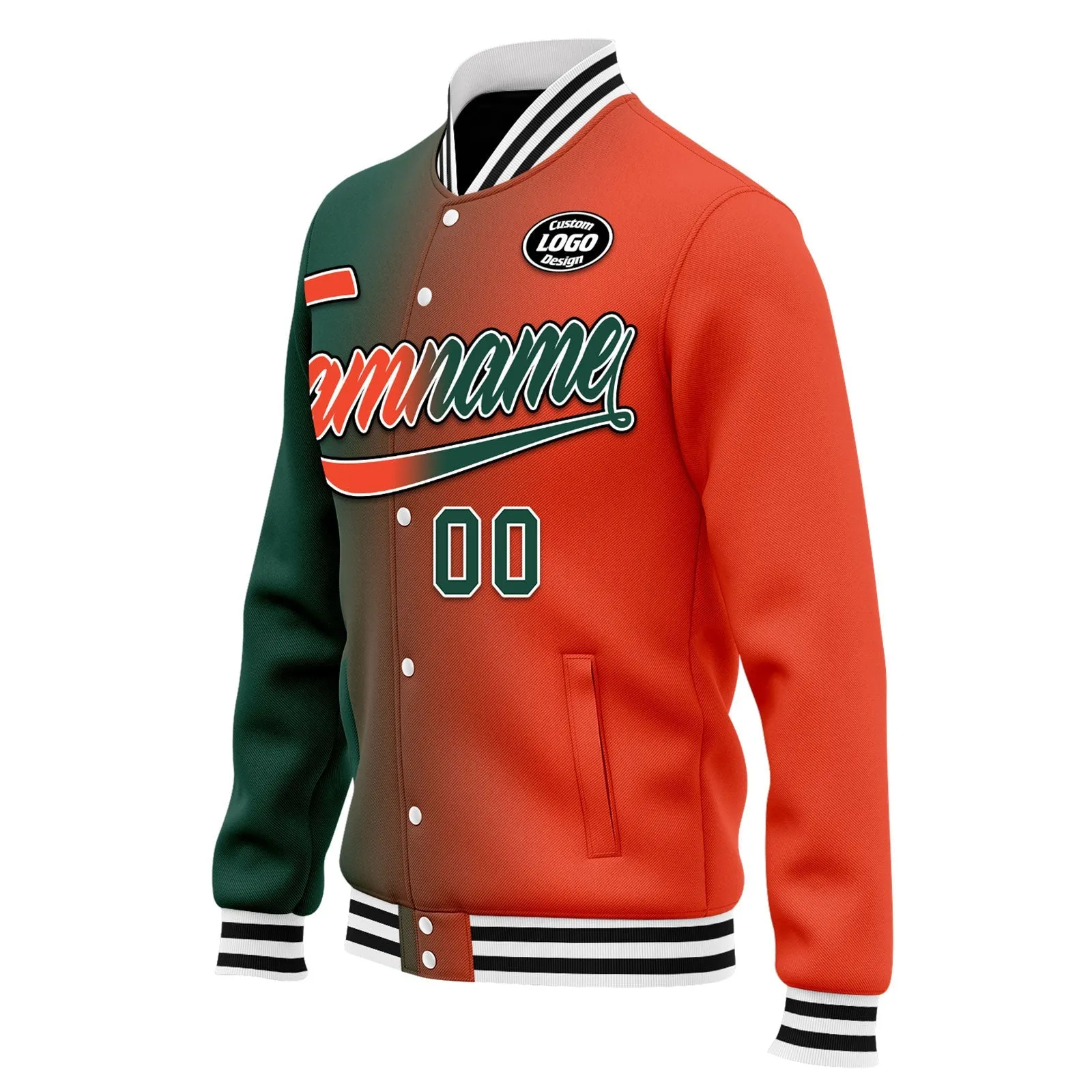 Custom Gradient Fashion Jacket Bomber Full-Snap Varsity Letterman Personalized Jacket FZ005-D028015-6