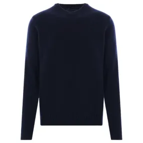 Denim Wool Cashmere Knit Crewneck Sweater