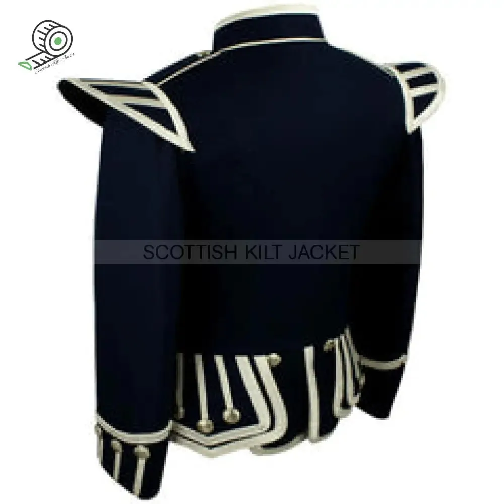 Doublet Kilt Jacket Silver Braid Silver Trim 12 Navy Blue