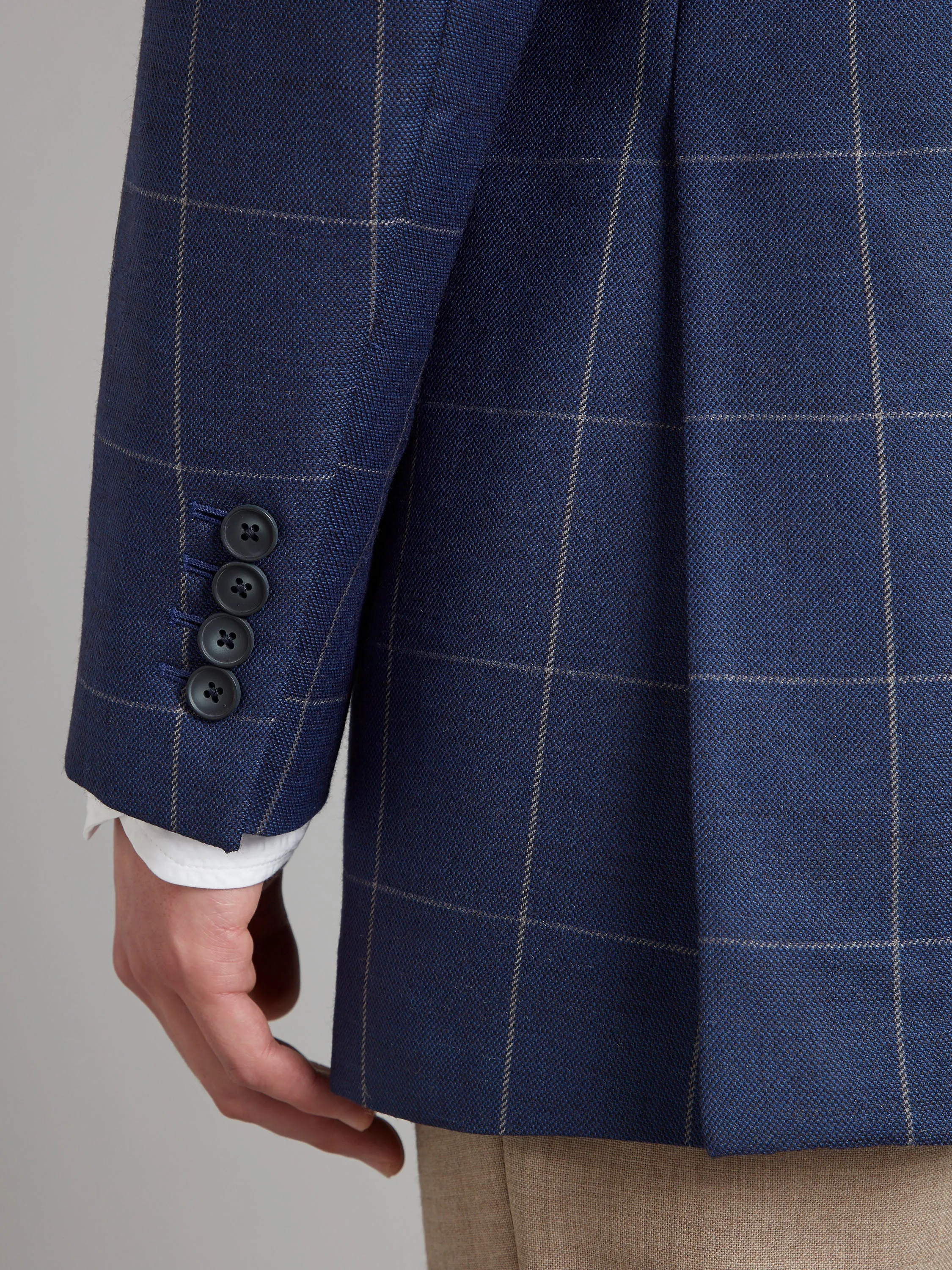 Eaton Jacket Wool - Navy Windowpane