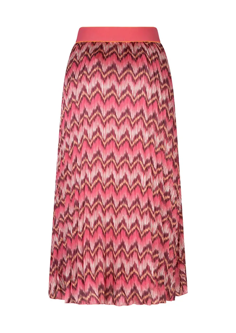 Emy ZigZag Print Plisse Skirt