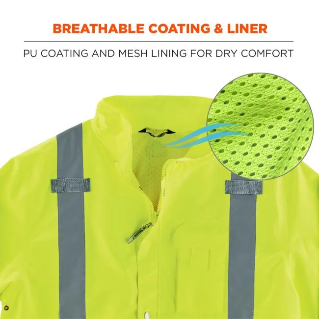 Ergodyne GloWear 8365BK Type R Class 3 Hi-Vis Rain Jacket - Lime