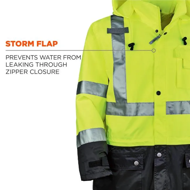 Ergodyne GloWear 8365BK Type R Class 3 Hi-Vis Rain Jacket - Lime