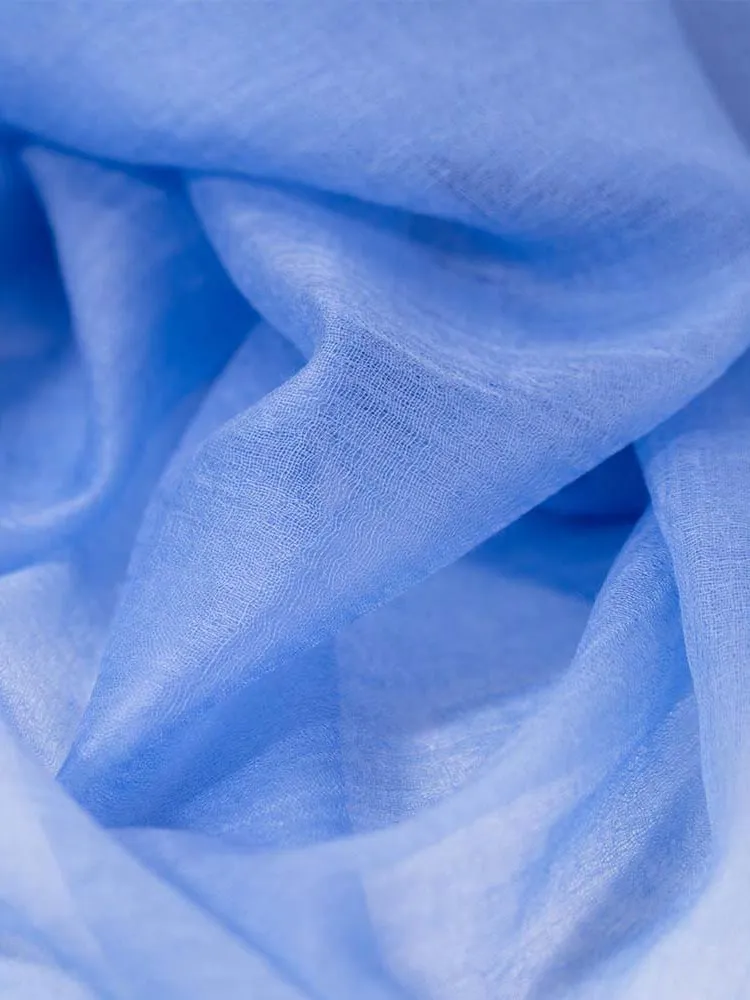 Featherlight Cornflower Blue Cashmere Scarf