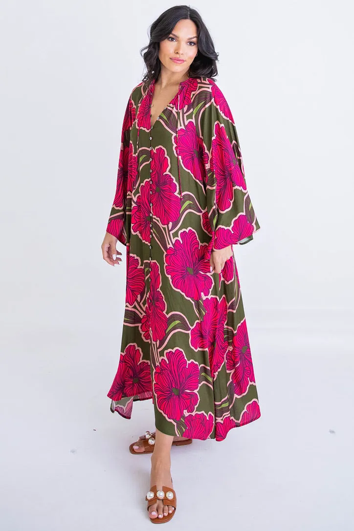 Floral Kaftan Maxi Dress