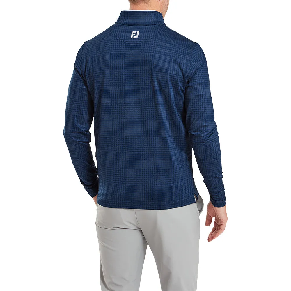 FootJoy Glen Plaid Print Chillout Pullover - Navy