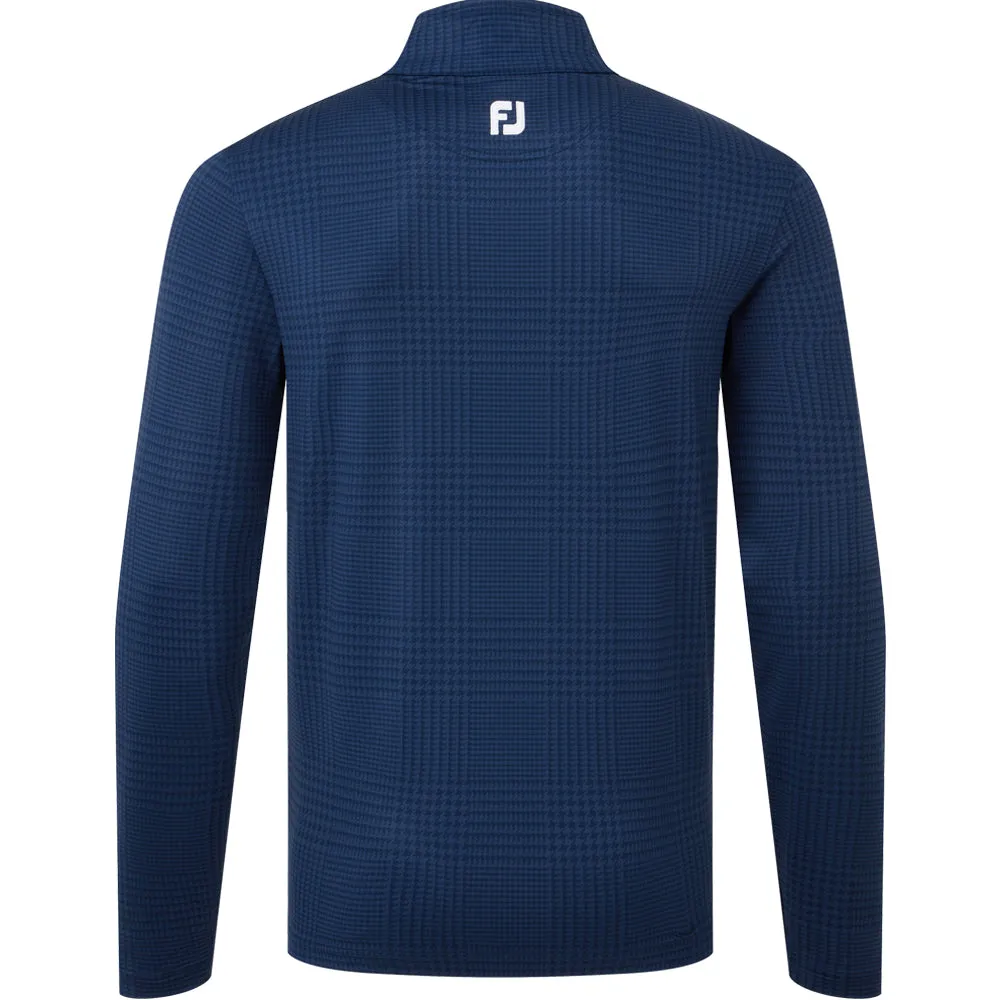 FootJoy Glen Plaid Print Chillout Pullover - Navy