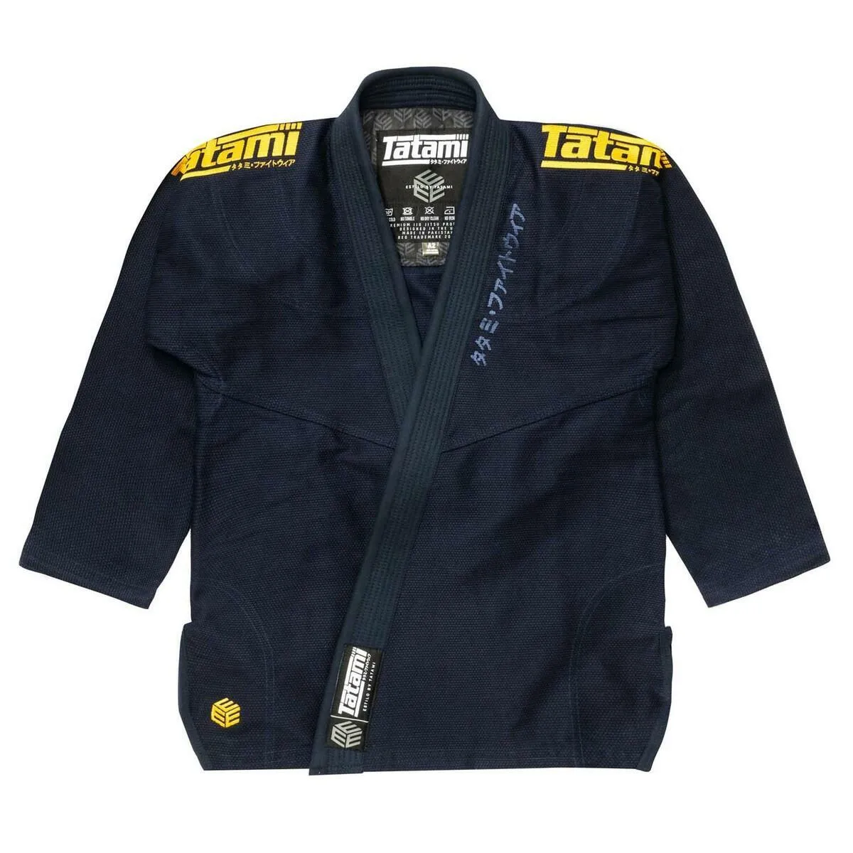 Gold on Navy Tatami Fightwear Estilo Black Label Mens BJJ Gi