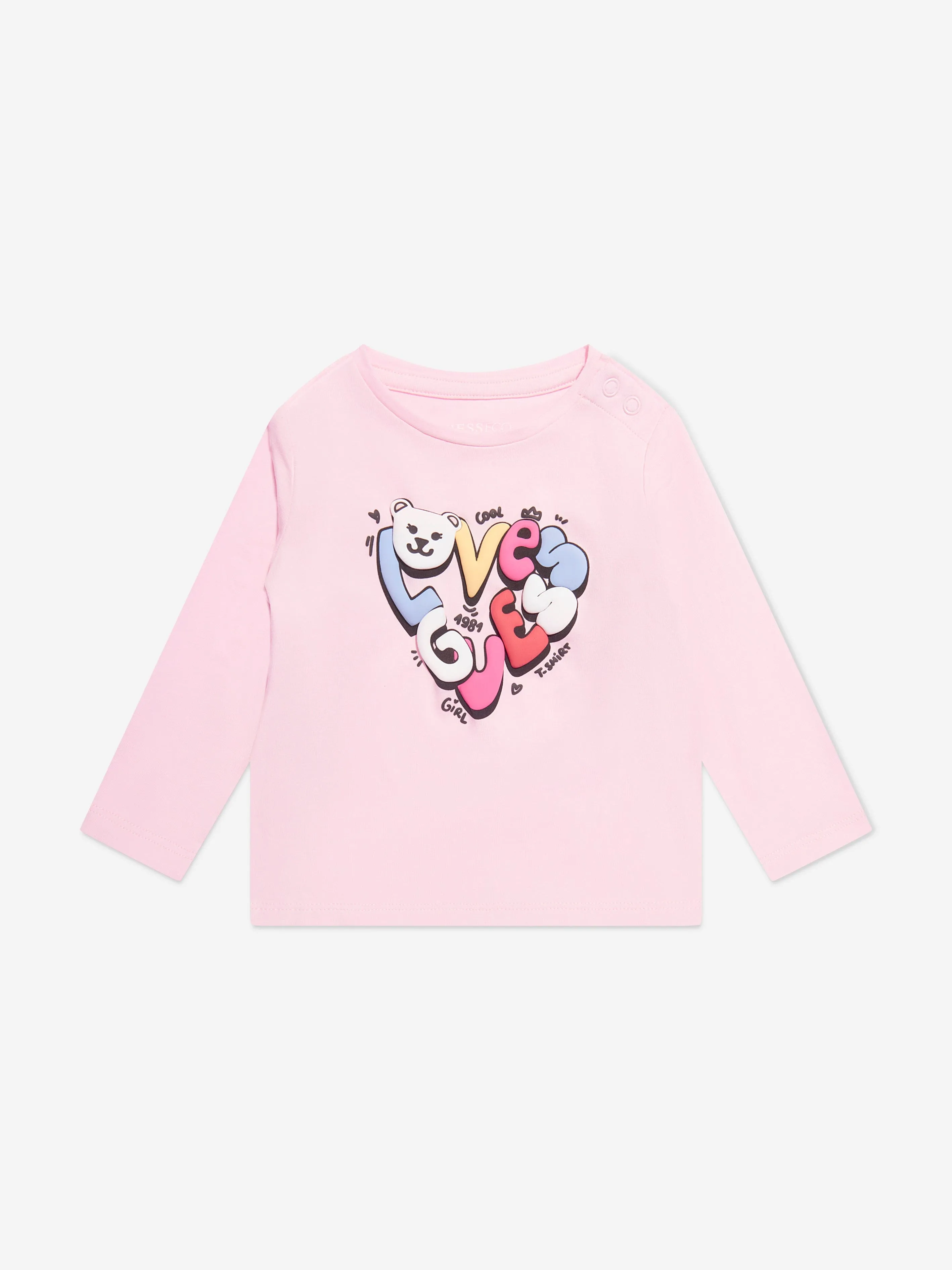 Guess Baby Girls Long Sleeve T-Shirt in Pink