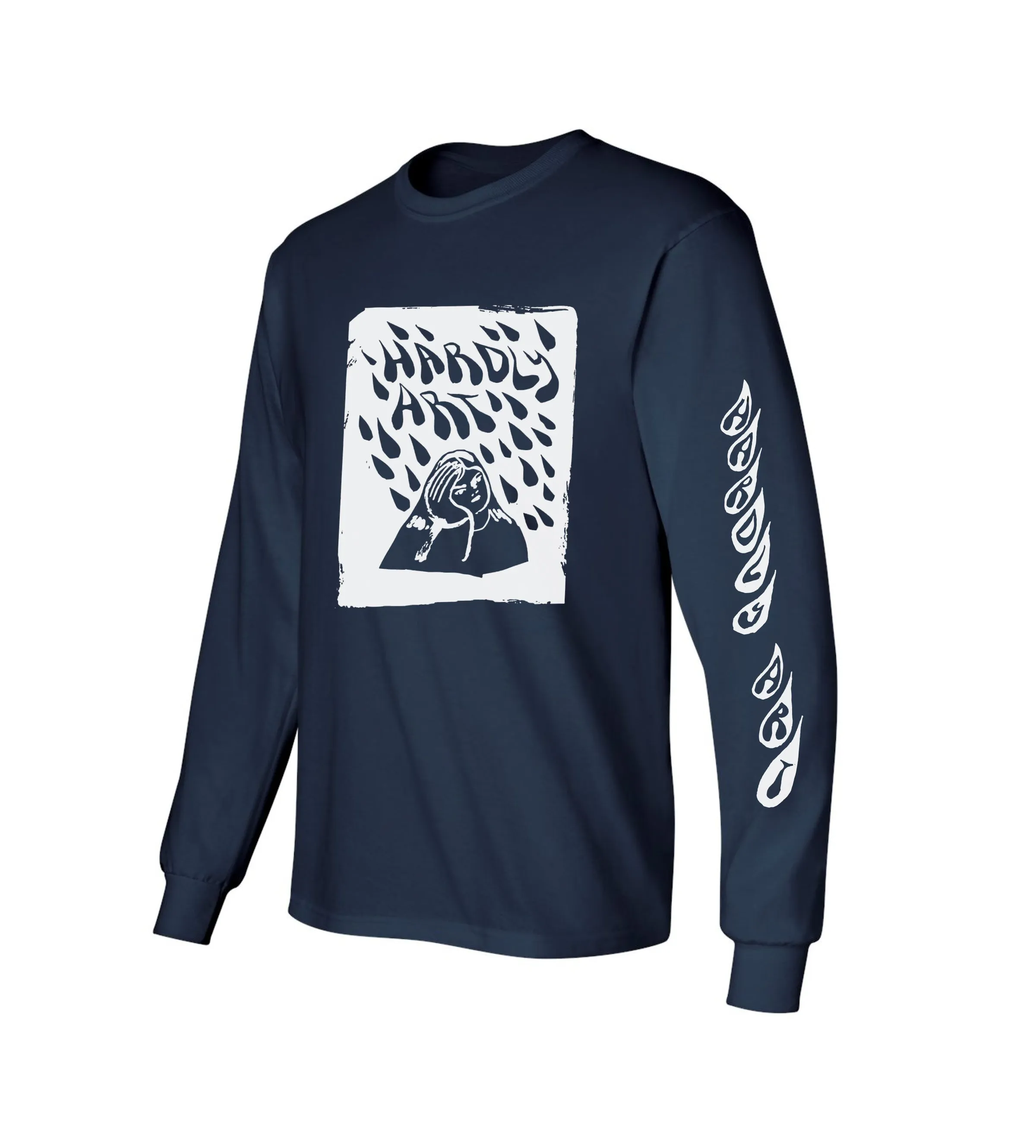 Hardly Art Raindrop Long-Sleeve Navy T-Shirt