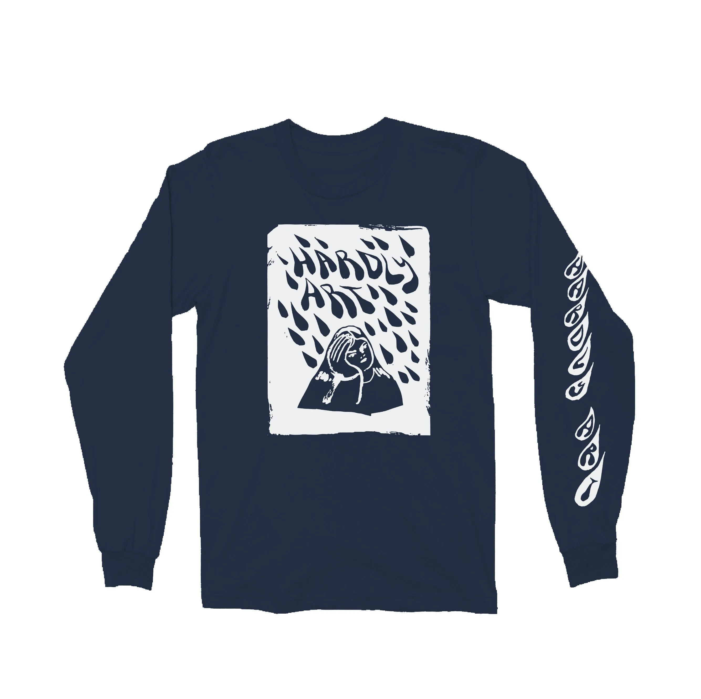 Hardly Art Raindrop Long-Sleeve Navy T-Shirt