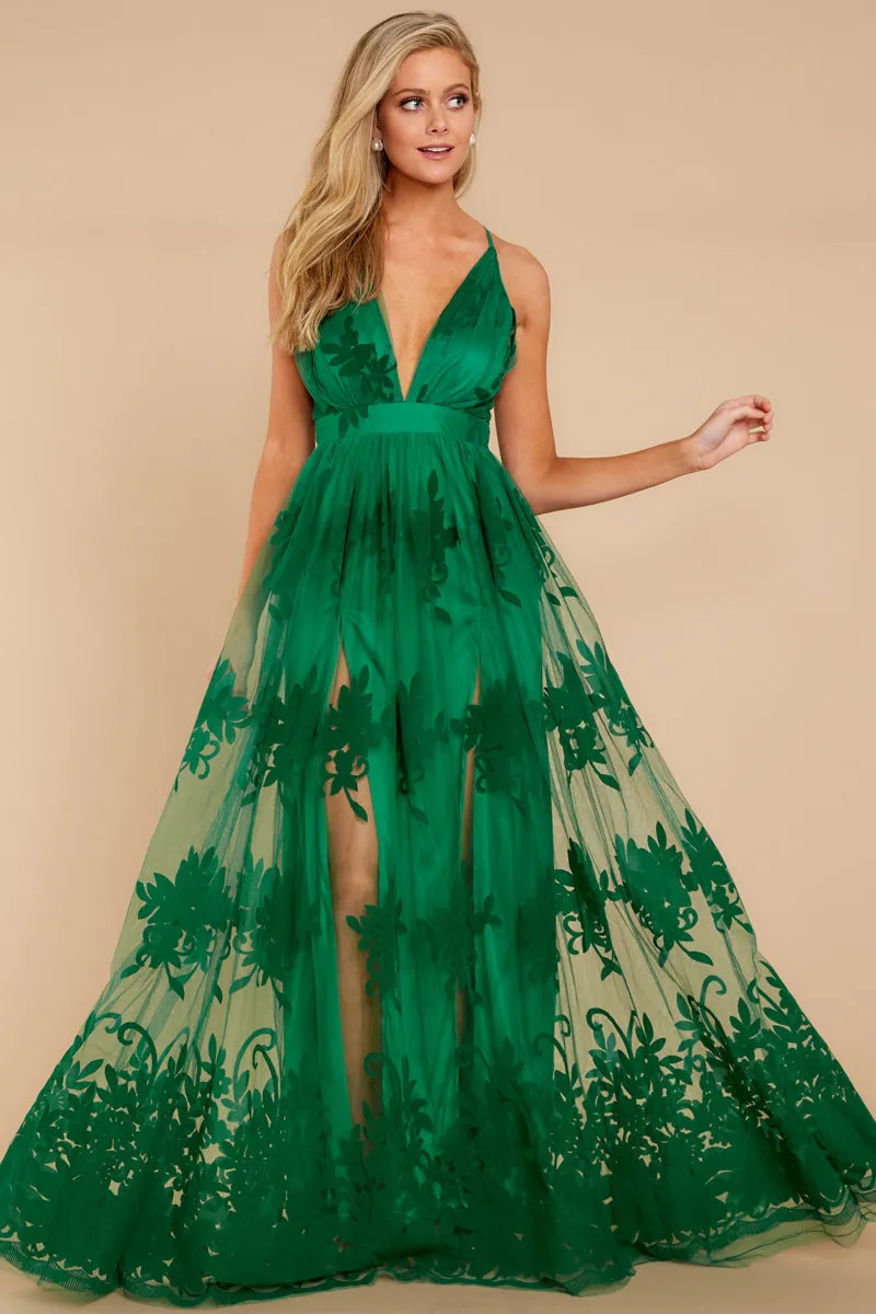 In Any Event Green Maxi Dress